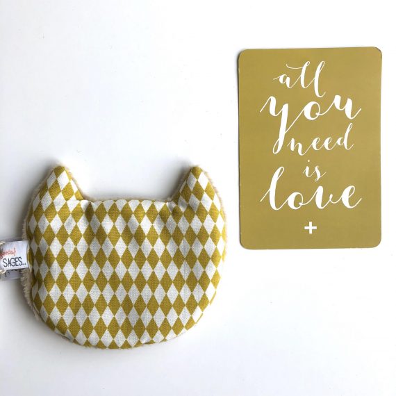 bouillotte chat losanges face