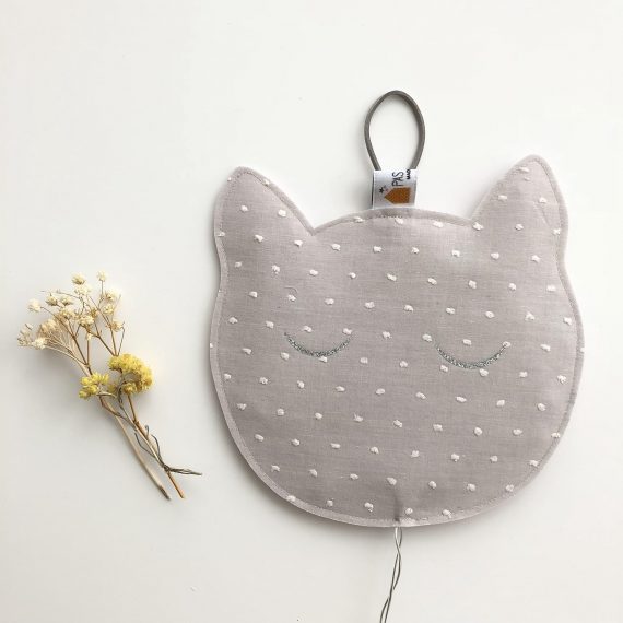 Veilleuse chat liberty rose dos gris