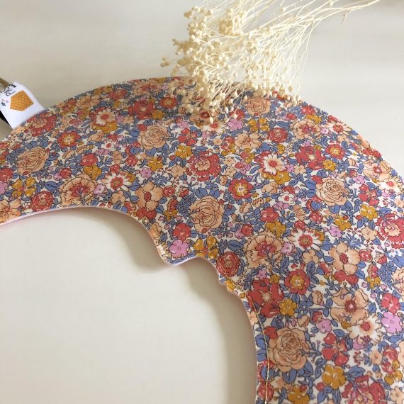 plumetis rose dos liberty ocre et bleu