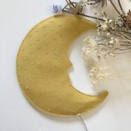 Lune profil animaux posée dos moutarde